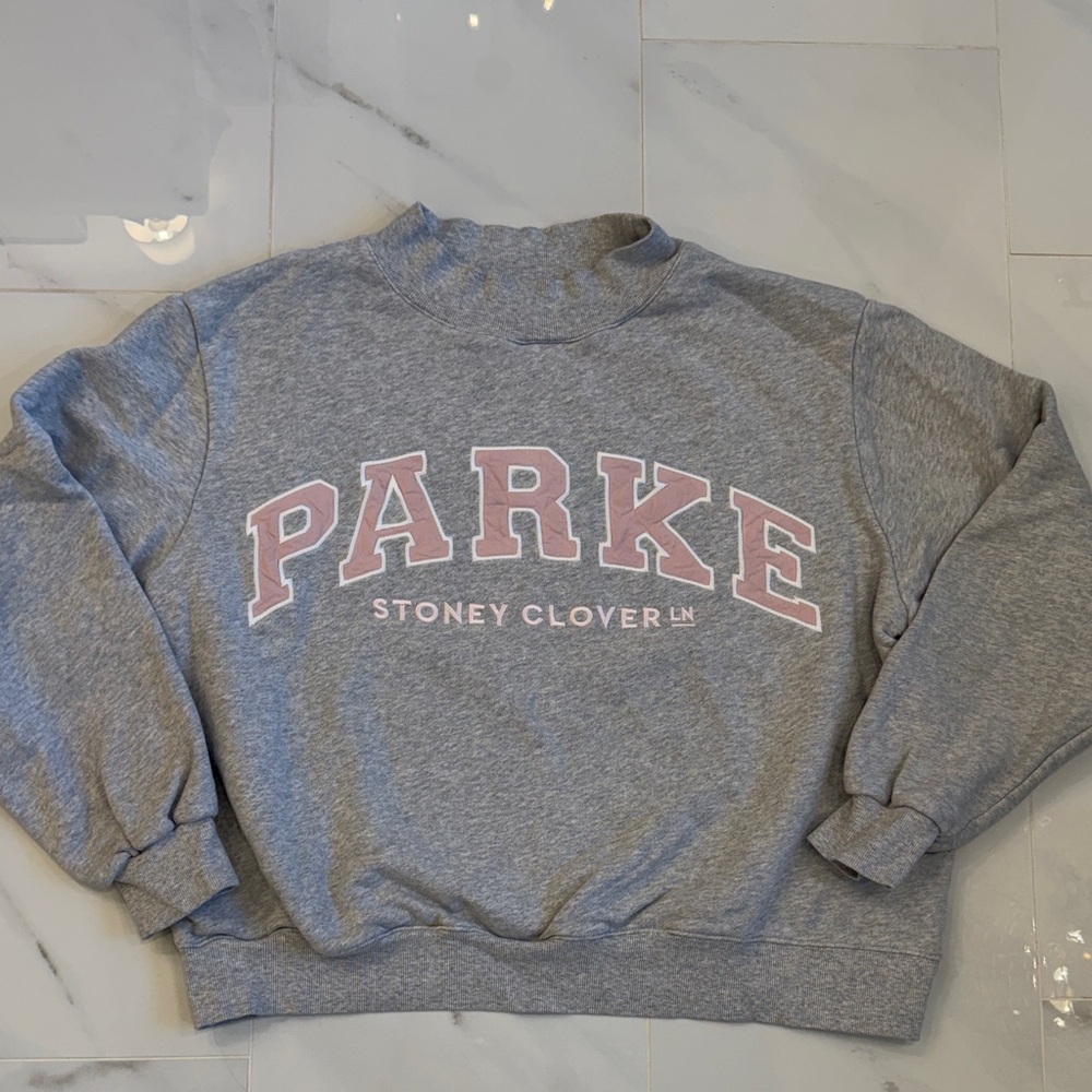 Parke X Stoney Clover Grey and Light Pink Mockneck L/Xl Worn 1x